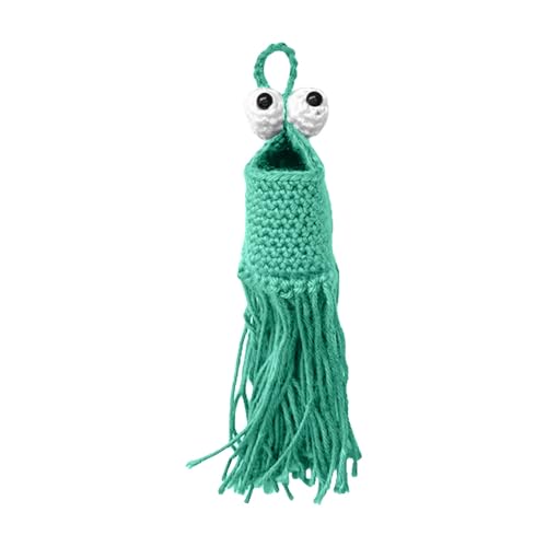 Gehäkelter Alien-Pflanzenhänger HÄKELMUSTER -Yip-Yip-Häkel-Hänge-Yip-Yip-Auto-Hängerspiegel oder Kleiderbügel-Hängepflanzer Gehäkelter -Korb Schuhaufbewahrung Mit Rädern (Green, C) von Generisch