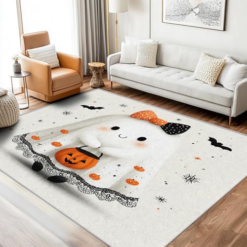 Geist Mädchen Teppich Wohnzimmer 140x200 Waschbar, Schmetterling Fledermaus Spinnennetz Teppiche Gegend Schlafzimmer Deko & Wohnaccessoires, Kurzflor Teppich, Weich, rutschfest Bettvorleger, FD907 Geist Mädchen Teppich Wohnzimmer 140x200 Waschbar, Schmetterling Fledermaus Spinnennetz Teppiche Gegend Schlafzimmer Deko & Wohnaccessoires, Kurzflor Teppich, Weich, rutschfest Bettvorleger, FD907 von Generisch