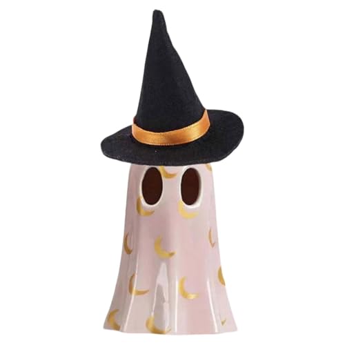 Geisterfigur - Etagere Deko Statue Halloween | Dekorative Kunstharz Geisterfigur Mit Beleuchtung Und Hexenhut Für Nachttisch Bücherregal Fensterbank Geisterfigur - Etagere Deko Statue Halloween | Dekorative Kunstharz Geisterfigur Mit Beleuchtung Und Hexenhut Für Nachttisch Bücherregal Fensterbank von Generisch