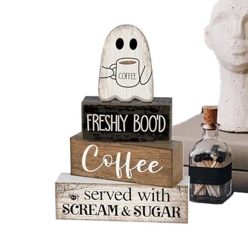 Geisterschild - Holz Halloween Stufe Tablett | Spooky Cernpiece Block Display Für Küchen-, Kaffeebar-, Und Innendekorationen | Weihnachtsfeier Für Das Heimdekor In Der Weihnachtsze Geisterschild - Holz Halloween Stufe Tablett | Spooky Cernpiece Block Display Für Küchen-, Kaffeebar-, Und Innendekorationen | Weihnachtsfeier Für Das Heimdekor In Der Weihnachtsze von Generisch