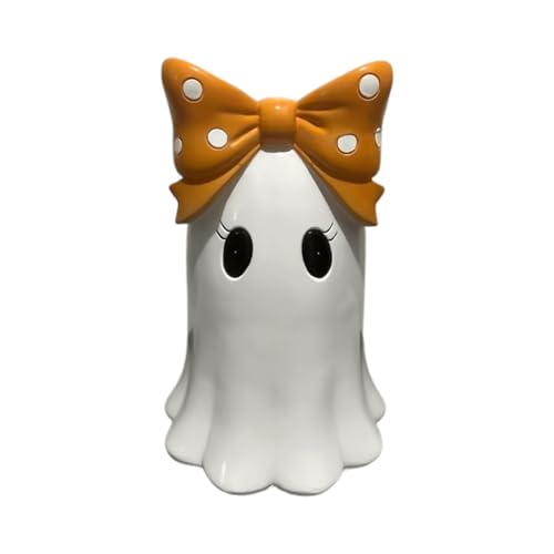 Geisterstatue | Halloween-Figuren | Harz-Schreibtischdekoration mit Schleife für Hochzeit Gothic Vitrine Party Geburtstag Innen Schlafzimmer von Generisch
