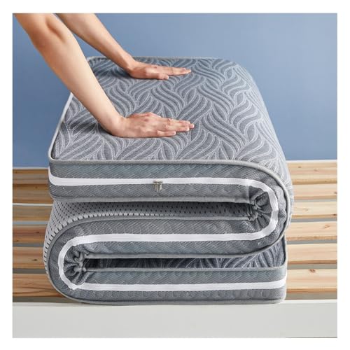 Gel-Memory-Schaum-Matratze in voller Größe mit abnehmbarem Reißverschluss für optimale Unterstützung und erholsamen Schlaf, bewegungsisolierender Strickstoffbezug, grau, 120 x 200 x 5 cm von Generisch