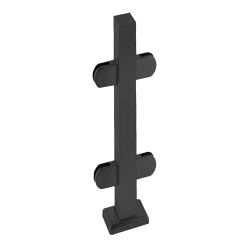 Geländerpfosten aus schwarzem Glas – 304 Edelstahl, quadratisches Geländer mit Klemme, 100,1 cm, Sicherheits-DIY-Deck und Treppenschutzschiene, KitMid Post für Heim-Trennwand von Generisch