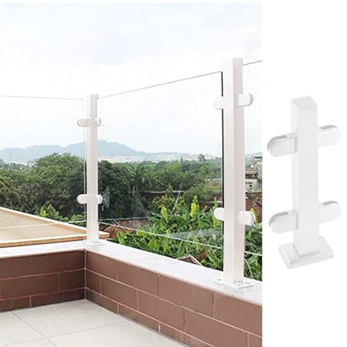 Geländerpfostenklemmen aus Glas für sicheren und stilvollen Balkon, Flur, Loft-Zaun von Generisch