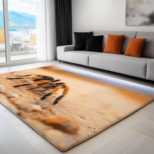Gelb Teppich Tier Vogelspinne Wohnzimmer Teppich 60 x 90 cm rutschfest Flanell Teppiche, für Flur Schlafzimmer Küche Korridor Wohnkultur Fußmatte Gelb Teppich Tier Vogelspinne Wohnzimmer Teppich 60 x 90 cm rutschfest Flanell Teppiche, für Flur Schlafzimmer Küche Korridor Wohnkultur Fußmatte von Generisch