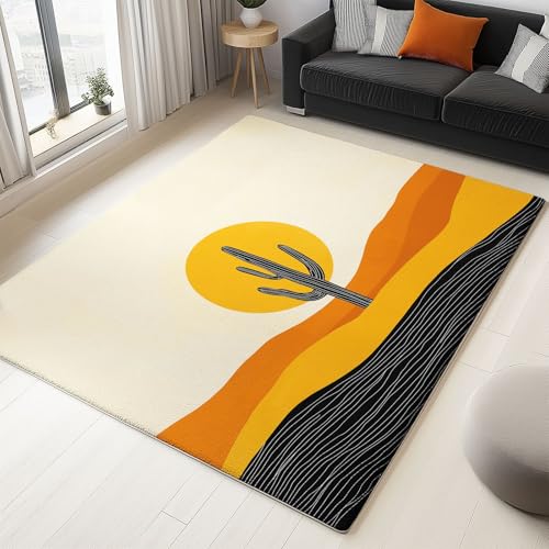 Gelb Waschbarer Rutschfester Teppich 60 x 90 cm Wohnzimmer Schlafzimmer Teppiche Minimalistische Wüstenlandschaft Sonne Kaktus Flauschig Extra Weich Teppich, Für Flur, Eingangsbereich, Büro & Küche Gelb Waschbarer Rutschfester Teppich 60 x 90 cm Wohnzimmer Schlafzimmer Teppiche Minimalistische Wüstenlandschaft Sonne Kaktus Flauschig Extra Weich Teppich, Für Flur, Eingangsbereich, Büro & Küche von Generisch