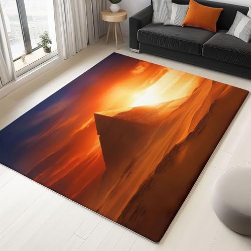 Gelb Waschbarer Teppich Wohnzimmer 180x240cm Natur Fantasie Wüste Pyramide Rugs for Living Room Weich rutschfest Tepich Kurzflor Schlafzimmer Carpet for Bedroom Esszimmer Teppiche Büro Gelb Waschbarer Teppich Wohnzimmer 180x240cm Natur Fantasie Wüste Pyramide Rugs for Living Room Weich rutschfest Tepich Kurzflor Schlafzimmer Carpet for Bedroom Esszimmer Teppiche Büro von Generisch