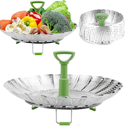 Gemüse-Dampfkorb, Edelstahl, zusammenklappbarer Dampfgarer zum Dämpfen von Gemüse, Fisch, Meeresfrüchten, Kochen, erweiterbar, 13 cm bis 22,9 cm, verstellbare Größen, passend für verschiedene Töpfe Gemüse-Dampfkorb, Edelstahl, zusammenklappbarer Dampfgarer zum Dämpfen von Gemüse, Fisch, Meeresfrüchten, Kochen, erweiterbar, 13 cm bis 22,9 cm, verstellbare Größen, passend für verschiedene Töpfe von Generisch