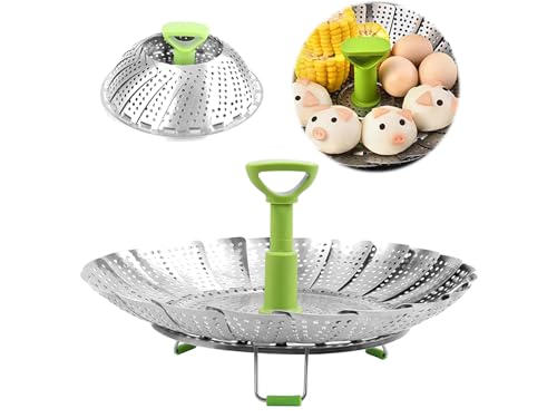 Gemüse-Dampfkorb zum Kochen, Edelstahl Faltbarer Gemüse-Dampfgarer-Einsatz für Lebensmittel, Metall Faltbarer Pfannen-Dampfgarer-Einsatz für Veggie Meeresfrüchte Kochen - Passend für die meisten Töpfe Gemüse-Dampfkorb zum Kochen, Edelstahl Faltbarer Gemüse-Dampfgarer-Einsatz für Lebensmittel, Metall Faltbarer Pfannen-Dampfgarer-Einsatz für Veggie Meeresfrüchte Kochen - Passend für die meisten Töpfe von Generisch