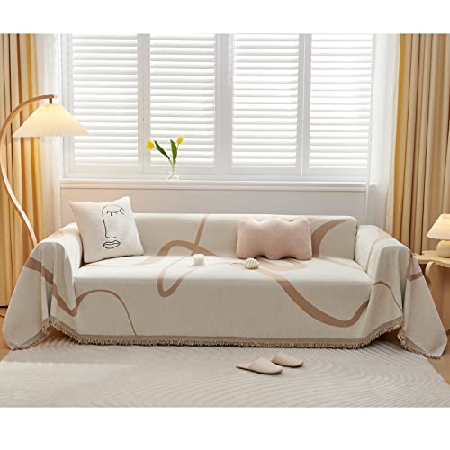 Gemütliche Chenille-Sofaüberwürfe für große 3-Sitzer, waschbar, weiche Couchüberzüge, dekorative Überwurfdecken für Wohnzimmer, verschiedene Größen (Orange, 180 x 340 cm) von Generisch