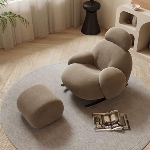 Gemütlicher Plüsch-Teddystuhl mit Ottomane - Stilvolles Sofa mit hoher Rückenlehne für Wohnzimmer, Schlafzimmer & Büro - ultimativer Komfort in schickem braunem Design Gemütlicher Plüsch-Teddystuhl mit Ottomane - Stilvolles Sofa mit hoher Rückenlehne für Wohnzimmer, Schlafzimmer & Büro - ultimativer Komfort in schickem braunem Design von Generisch