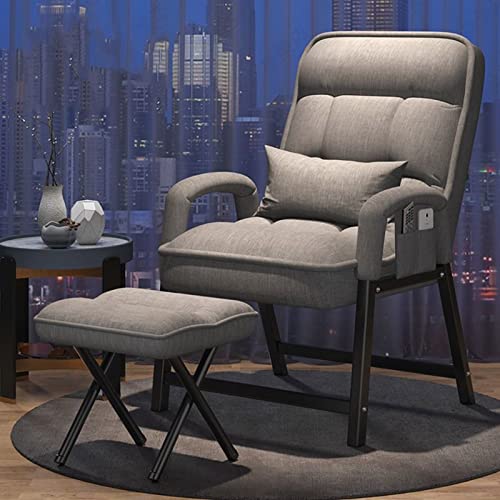Gemütlicher Stoffsessel mit Ottomanen-Set für Wohnzimmer, stabiler Clubsessel mit gepolsterten Armlehnen, perfekter Akzentstuhl für Schlafzimmer oder Lesezimmer, kleines Geschenk im Lieferumfang von Generisch