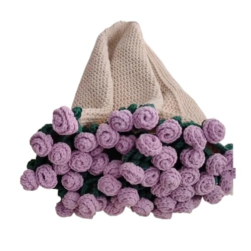 Generico 60cm gehäkelte Rosenstrauß Decke - Einzigartig und romantisch für die Freundin und besondere Anlässe (Style3) von Generisch