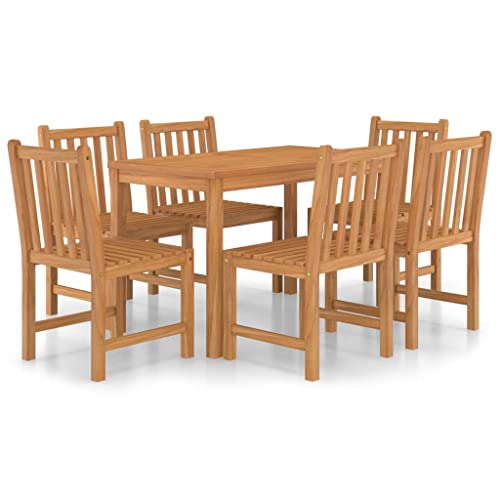 Generico 7-teiliges Outdoor-Lunch-Set aus massivem Teakholz von Generisch