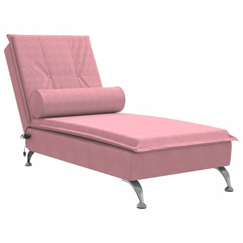 Generico Chaise Longue Massage mit rosa Kissen aus Samt von Generisch