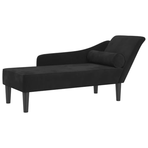 Generico Chaise Lounge mit schwarzen Samtkissen von Generisch