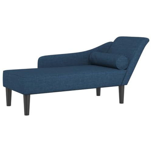 Generico Chaiselongue mit blauen Kissen aus Stoff von Generisch