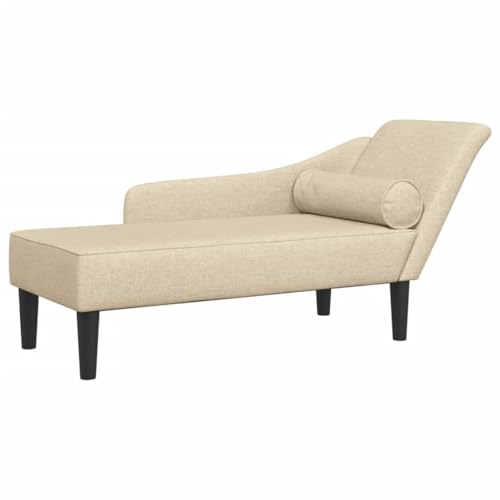 Generico Chaiselongue mit cremefarbenen Kissen aus Stoff von Generisch