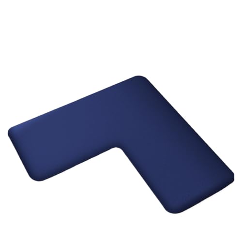 Generico Extra großer Badteppich in L-Form – sehr saugfähiger Flanell von 1 cm, passt auf den WC-Boden für eine vollständige Abdeckung (Blau, 75 x 75 x 45 cm) von Generisch