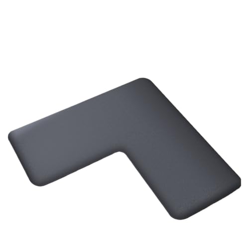 Generico Extra großer Badteppich in L-Form – sehr saugfähiger Flanell von 1 cm, passt auf den WC-Boden für eine vollständige Abdeckung (Grau, 150 x 150 x 45 cm) von Generisch