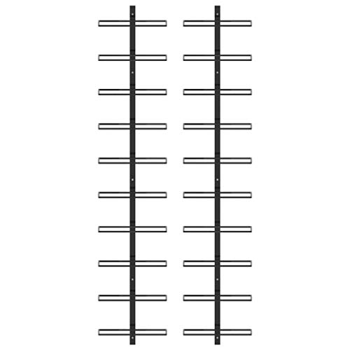 Generico Kangqiling 289567 Weinregal für 20 Flaschen 2 Stück schwarz aus Metall, schwarz von Generisch