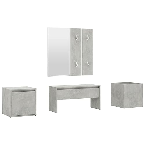 Generico Kangqiling 3082066 Flurmöbel-Set Grau Beton aus mehrschichtigem Holz, Grau, 3082066 von Generisch