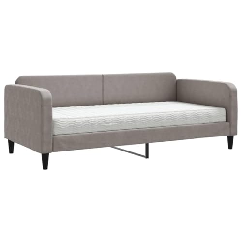 Generico Kangqiling 3196801 Schlafsofa mit Matratze Taupe 90 x 200 cm aus Stoff, taupe von Generisch