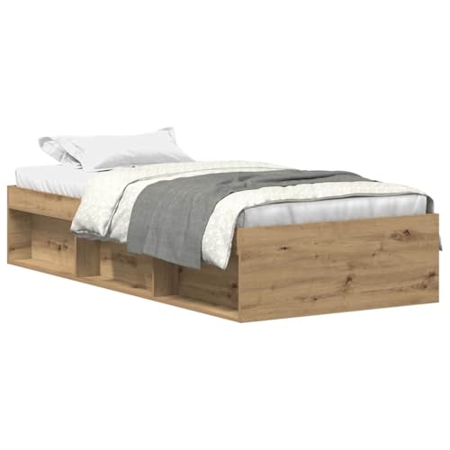 Generico Kangqiling 3328821 Bettgestell ohne Matratze Eiche Handwerk 100 x 200 cm, Braun, 3328821 von Generisch