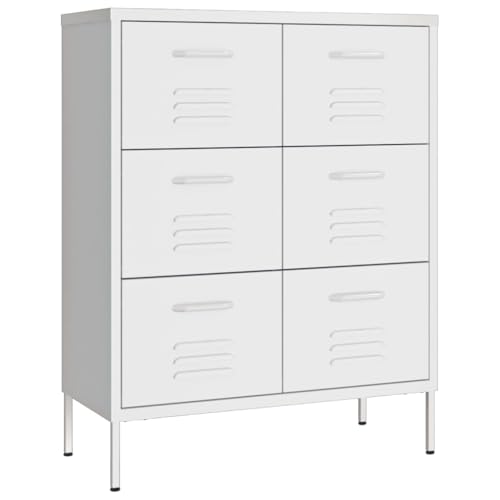 Generico Kangqiling 336152 Kommode weiß 80 x 35 x 101,5 cm aus Stahl von Generisch