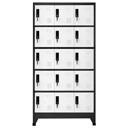Generico Kangqiling 339824 Schrank mit Schloss, Anthrazit, 90 x 40 x 180 cm, Stahl, Anthrazit von Generisch