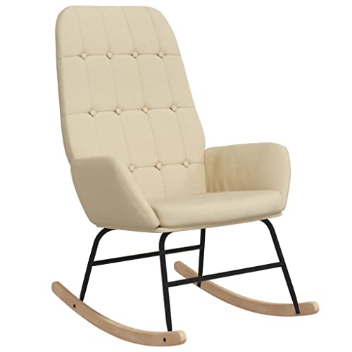Generico Kangqiling 341255 Schaukelstuhl Creme Stoff Creme von Generisch