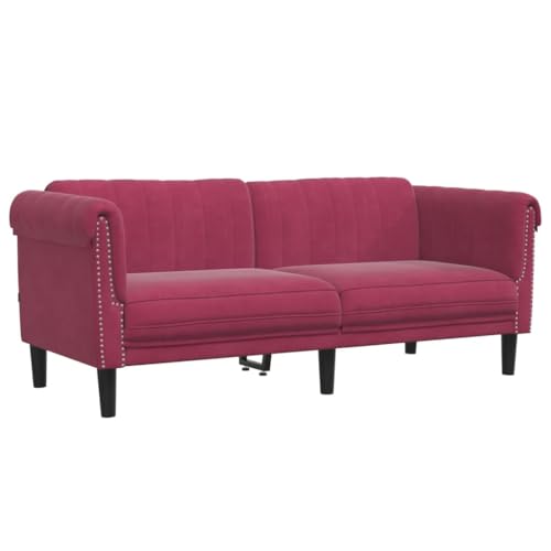Generico Kangqiling 372579 2-Sitzer-Sofa in Weinrot aus Samt, rot von Generisch