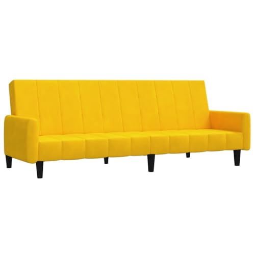 Generico Kangqiling 375781 Schlafsofa mit 2 Sitzplätzen, gelb, aus Samt, Gelb von Generisch