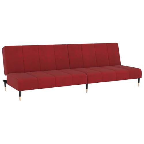 Generico Kangqiling 375879 2-Sitzer-Sofa in Weinrot aus Samt, rot von Generisch