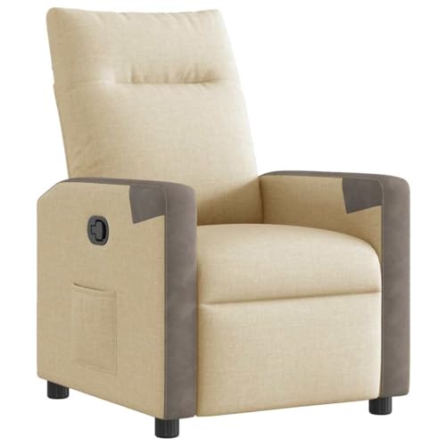 Generico Kangqiling 4104842 Relaxsessel aus cremefarbenem Stoff von Generisch
