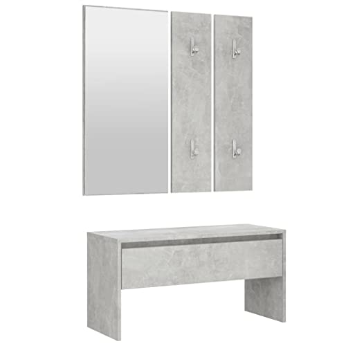Generico Kangqiling 808787 Flurmöbel-Set Grau Beton aus mehrschichtigem Holz, Grau, 808787 von Generisch