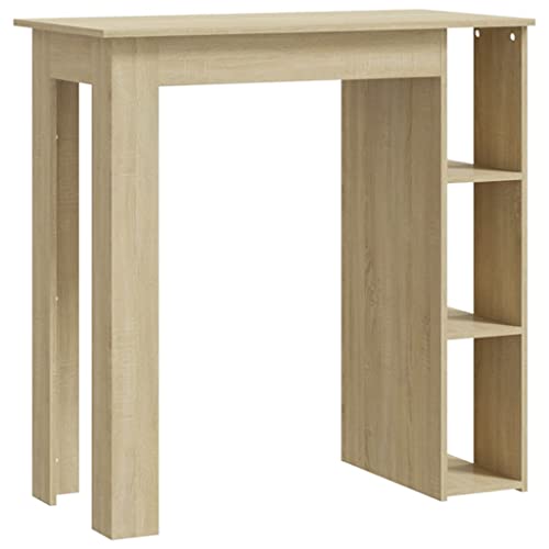Generico Kangqiling 809461 Bartisch mit Regalböden Sonoma 102 x 50 x 103,5 cm aus Spanplatte, Braun, 809461 Generico Kangqiling 809461 Bartisch mit Regalböden Sonoma 102 x 50 x 103,5 cm aus Spanplatte, Braun, 809461 von Generisch