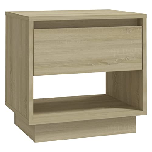 Generico Kangqiling 809518 Nachttisch Eiche Sonoma 45 x 34 x 44 cm aus Spanplatte, Beige, von Generisch