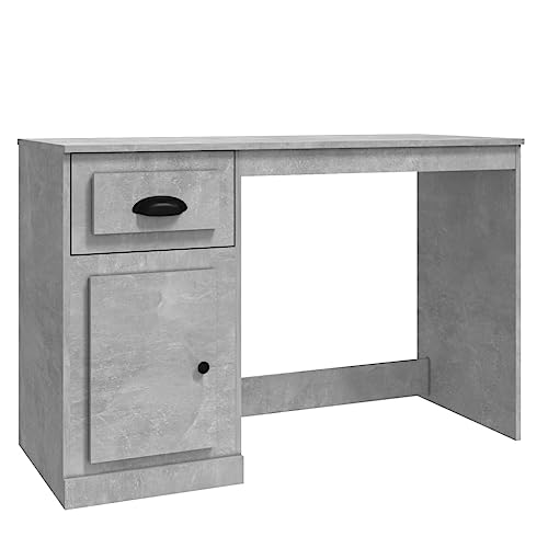 Generico Kangqiling 816476 Schreibtisch Schublade grau Zementgrau 115 x 50 x 75 cm Holz mehrschichtig grau von Generisch