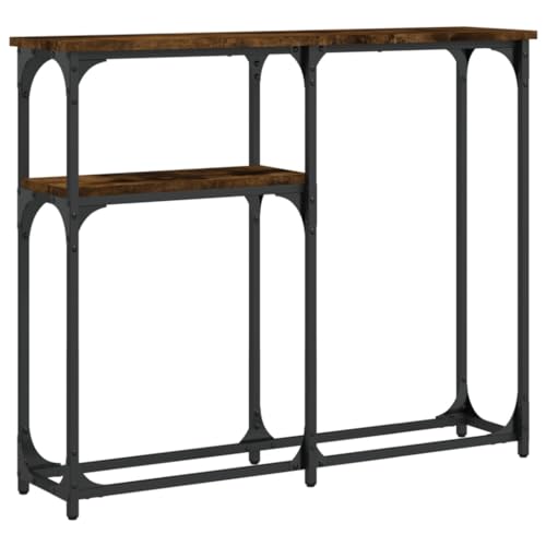 Generico Kangqiling 834092 Konsolentisch Eiche Rauchgrau 90 x 22,5 x 75 cm aus mehrschichtigem Holz, Braun, Generico Kangqiling 834092 Konsolentisch Eiche Rauchgrau 90 x 22,5 x 75 cm aus mehrschichtigem Holz, Braun, von Generisch