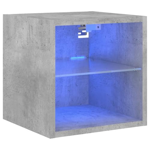 Generico Kangqiling 836979 TV-Wandschrank mit LED-Lichtern, betongrau, 30 x 28,5 x 30 cm, Grau, 836979 Generico Kangqiling 836979 TV-Wandschrank mit LED-Lichtern, betongrau, 30 x 28,5 x 30 cm, Grau, 836979 von Generisch