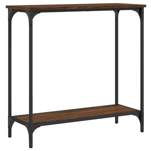 Generico Kangqiling 837711 Konsolentisch Eiche braun 75 x 30,5 x 75 cm aus mehrschichtigem Holz, Braun, 837711 von Generisch