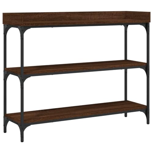 Generico Kangqiling 837811 Konsolentisch mit Ablagen Eiche braun 100 x 30 x 80 cm, Braun von Generisch