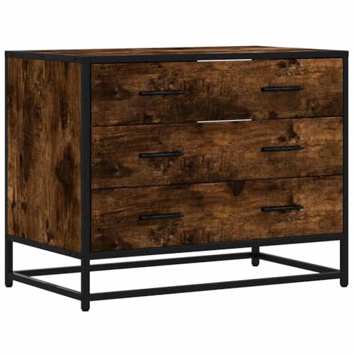 Generico Kangqiling 849076 Kommode Eiche Rauch 70 x 41 x 56 cm aus mehrschichtigem Holz, Braun, 849076 von Generisch