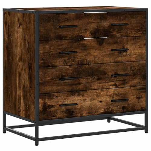 Generico Kangqiling 849081 Kommode Eiche Rauch 70 x 41 x 70 cm aus mehrschichtigem Holz, Braun, 849081 von Generisch