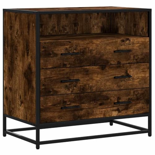 Generico Kangqiling 849086 Kommode Eiche Rauch 70 x 41 x 70 cm aus mehrschichtigem Holz, Braun, 849086 von Generisch