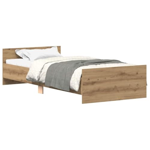 Generico Kangqiling 857477 Bettgestell ohne Matratze Eiche Handwerk 100 x 200 cm, Braun, 857477 von Generisch