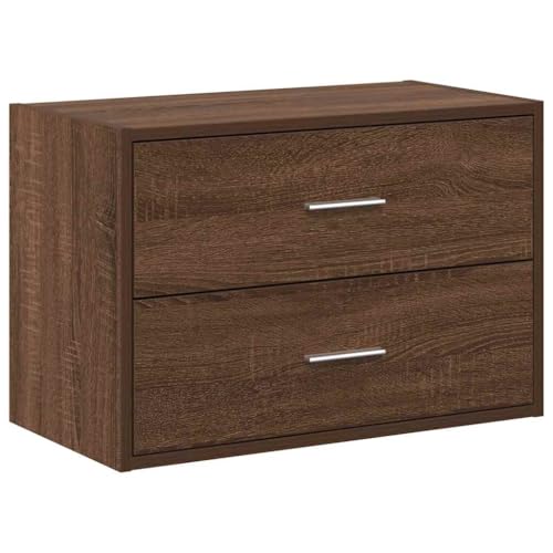Generico Kangqiling 858833 Schrank mit 2 Schubladen, Eichenholz, braun, 60 x 31 x 40 cm von Generisch