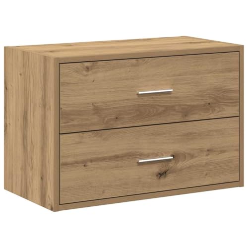 Generico Kangqiling 858837 Schrank mit 2 Schubladen Eiche Handwerk 60 x 31 x 40 cm Spanplatte braun von Generisch