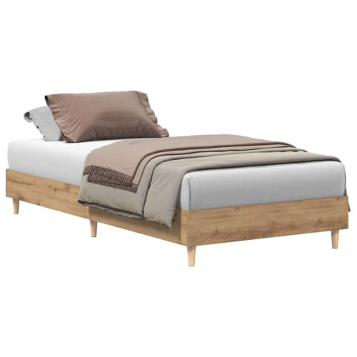 Generico Kangqiling 861047 Bettgestell ohne Matratze Eiche Handwerk 100 x 200 cm, Braun, 861047 von Generisch